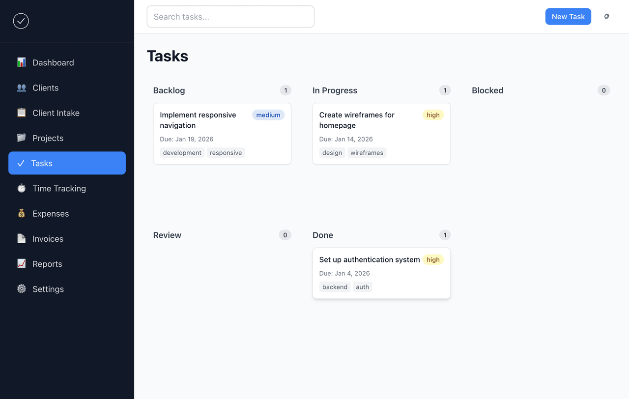 Task Tracking feature demo