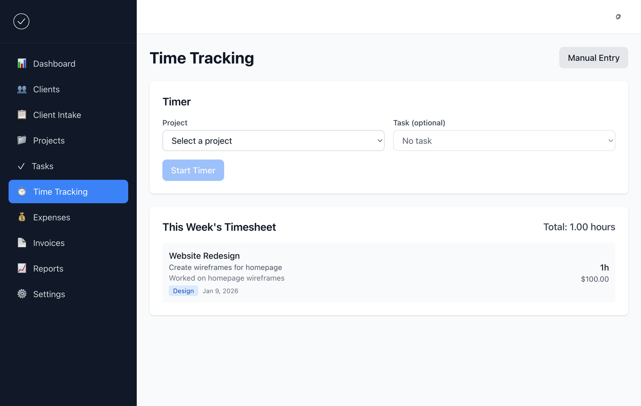 Time Tracking feature demo